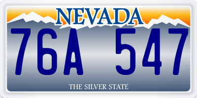 NV license plate 76A547