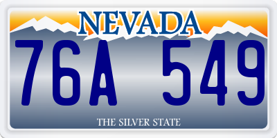 NV license plate 76A549