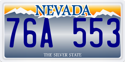 NV license plate 76A553