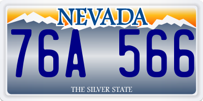 NV license plate 76A566