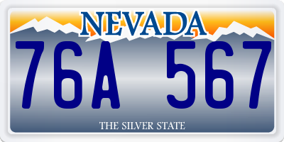 NV license plate 76A567