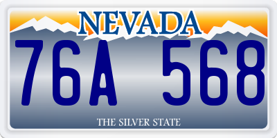 NV license plate 76A568