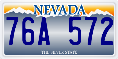 NV license plate 76A572