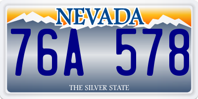 NV license plate 76A578