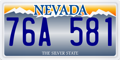 NV license plate 76A581