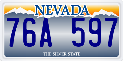 NV license plate 76A597