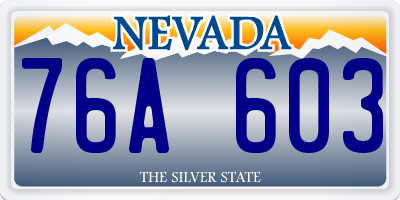 NV license plate 76A603