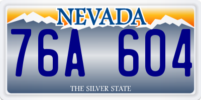 NV license plate 76A604