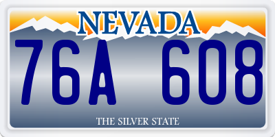 NV license plate 76A608