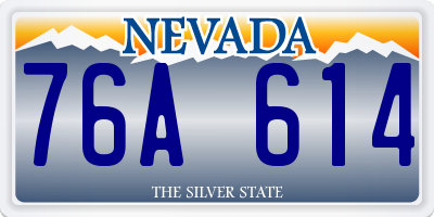 NV license plate 76A614