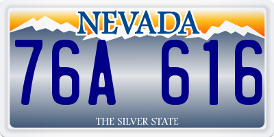 NV license plate 76A616