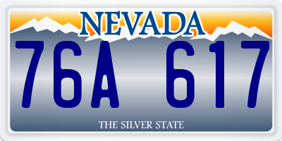 NV license plate 76A617