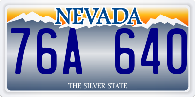 NV license plate 76A640