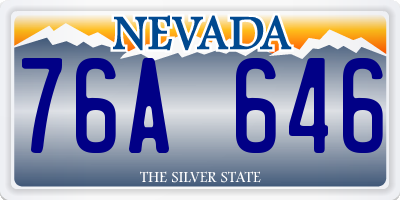 NV license plate 76A646
