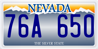 NV license plate 76A650