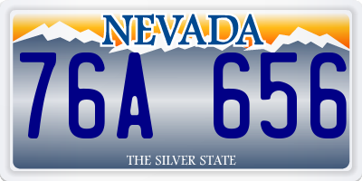 NV license plate 76A656