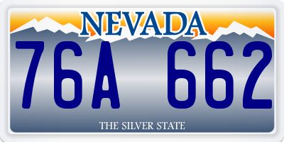 NV license plate 76A662