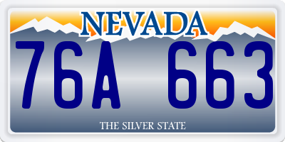 NV license plate 76A663