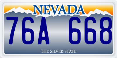 NV license plate 76A668