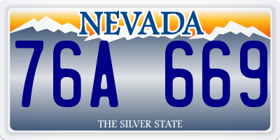 NV license plate 76A669