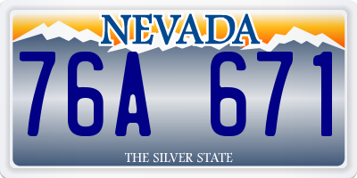 NV license plate 76A671