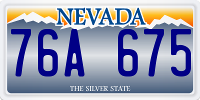 NV license plate 76A675