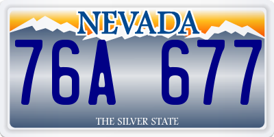 NV license plate 76A677