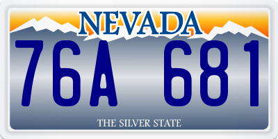 NV license plate 76A681