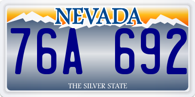 NV license plate 76A692