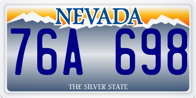 NV license plate 76A698