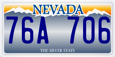 NV license plate 76A706