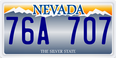 NV license plate 76A707