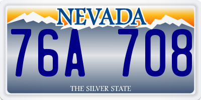 NV license plate 76A708