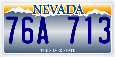 NV license plate 76A713