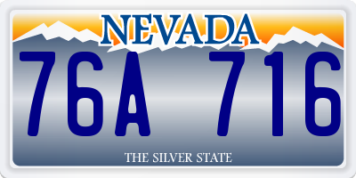 NV license plate 76A716