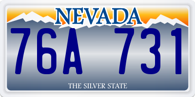 NV license plate 76A731