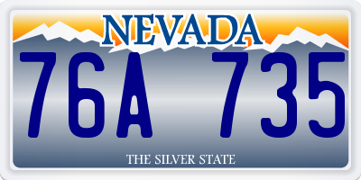 NV license plate 76A735