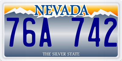 NV license plate 76A742