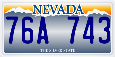 NV license plate 76A743