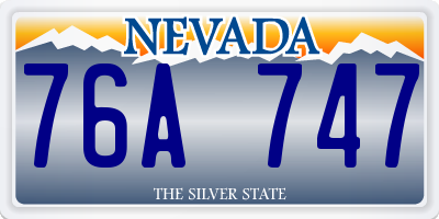 NV license plate 76A747