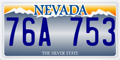 NV license plate 76A753