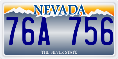 NV license plate 76A756