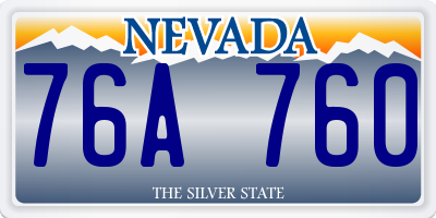 NV license plate 76A760