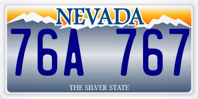 NV license plate 76A767