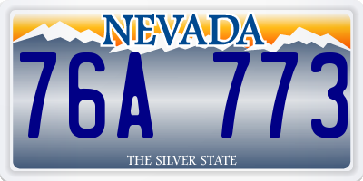 NV license plate 76A773