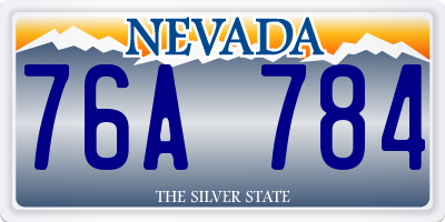 NV license plate 76A784