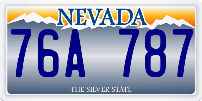 NV license plate 76A787