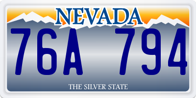 NV license plate 76A794