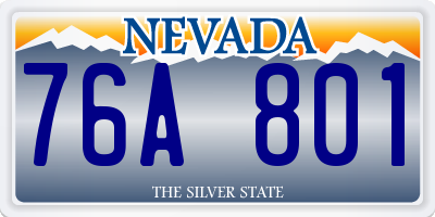 NV license plate 76A801
