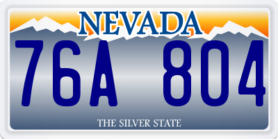 NV license plate 76A804